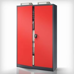 Metāla dokumentu skapis JAN II, 1150 x 1850 x 400 mm, antracīta sarkans