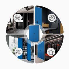 Metāla dokumentu skapis JAN II, 1150 x 1850 x 400 mm, pelēkzils 2