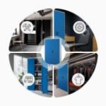 Metāla dokumentu skapis JAN II, 1150 x 1850 x 400 mm, pelēkzils