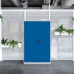 Metāla dokumentu skapis JAN II, 1150 x 1850 x 400 mm, pelēkzils