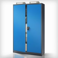 Metāla dokumentu skapis JAN II, 1150 x 1850 x 400 mm, antracīta zils