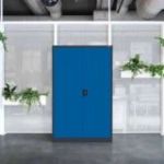 Metāla dokumentu skapis JAN II, 1150 x 1850 x 400 mm, antracīta zils