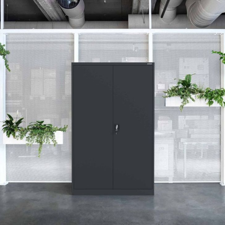 Metāla dokumentu skapis JAN II, 1150 x 1850 x 400 mm, antracīta krāsā