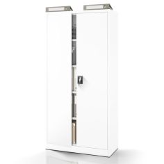 Metāla dokumentu skapis JAN H, 900 x 1950 x 400 mm, balts