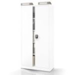 Metāla dokumentu skapis JAN H, 900 x 1950 x 400 mm, balts