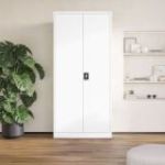 Metāla dokumentu skapis JAN H, 900 x 1950 x 400 mm, balts