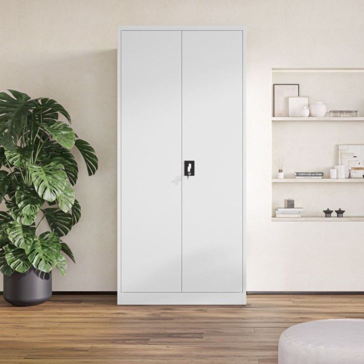 Metāla dokumentu skapis JAN H, 900 x 1950 x 400 mm, pelēks