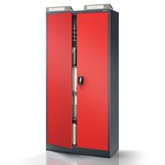 Metāla dokumentu skapis JAN H, 900 x 1950 x 400 mm, antracīta sarkans