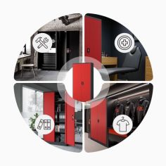 Metāla dokumentu skapis JAN H, 900 x 1950 x 400 mm, antracīta sarkans 2