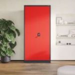 Metāla dokumentu skapis JAN H, 900 x 1950 x 400 mm, antracīta sarkans