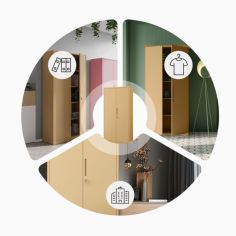 Liels skapis ar plauktiem JAN H, 900 x 1950 x 400 mm, Fresh Style: bēšs 2