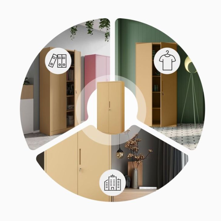 Liels skapis ar plauktiem JAN H, 900 x 1950 x 400 mm, Fresh Style: bēšs