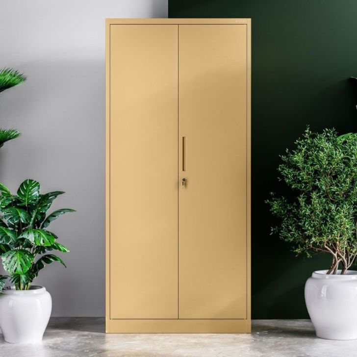 Liels skapis ar plauktiem JAN H, 900 x 1950 x 400 mm, Fresh Style: bēšs