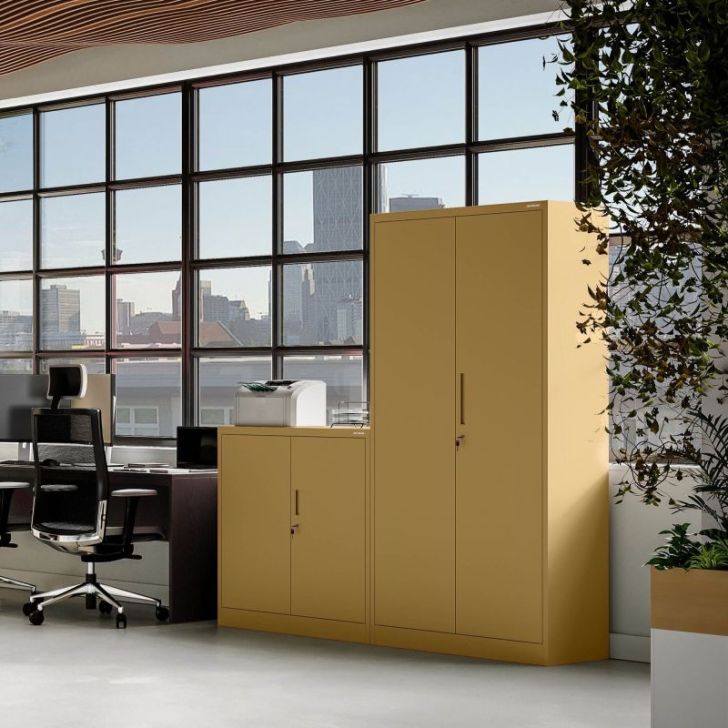 Liels skapis ar plauktiem JAN H, 900 x 1950 x 400 mm, Fresh Style: bēšs