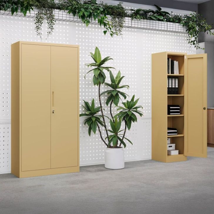 Liels skapis ar plauktiem JAN H, 900 x 1950 x 400 mm, Fresh Style: bēšs