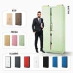 Divu durvju skapis ar plauktiem JAN H, 900 x 1950 x 400 mm, Fresh Style: pasteļzaļš