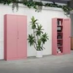 JAN H personīgo dokumentu skapis, 900 x 1950 x 400 mm, Fresh Style: pūderrozā krāsā