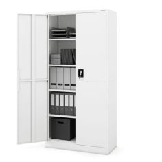 JAN metāla biroja skapis, 900 x 1850 x 400 mm, Smart: balts 2