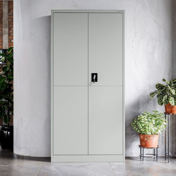 JAN metāla biroja skapis, 900 x 1850 x 400 mm, Smart: pelēks