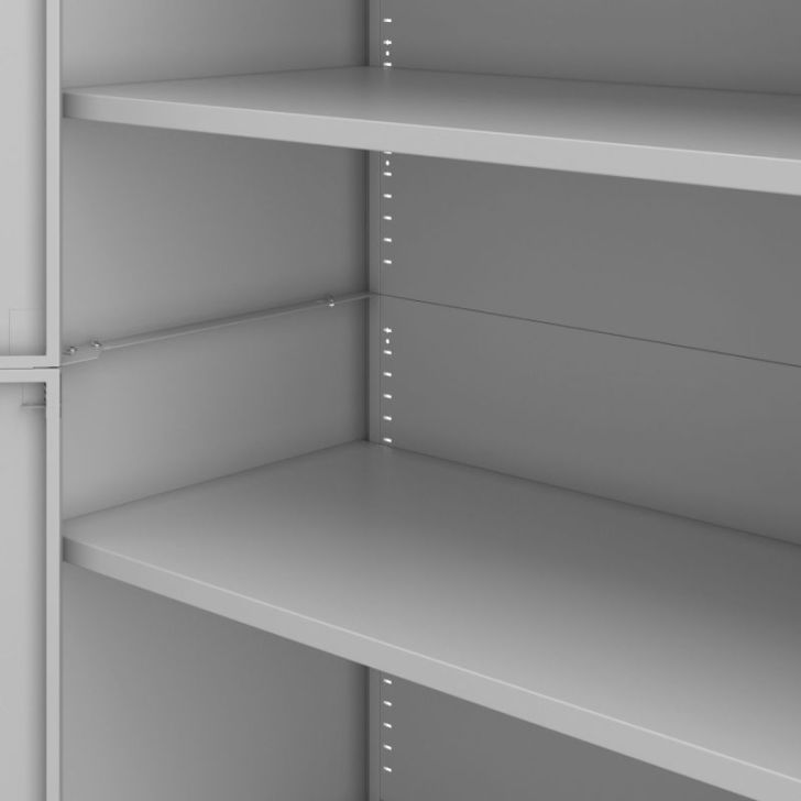 JAN metāla biroja skapis, 900 x 1850 x 400 mm, Smart: pelēks