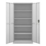 JAN metāla biroja skapis, 900 x 1850 x 400 mm, Smart: pelēks