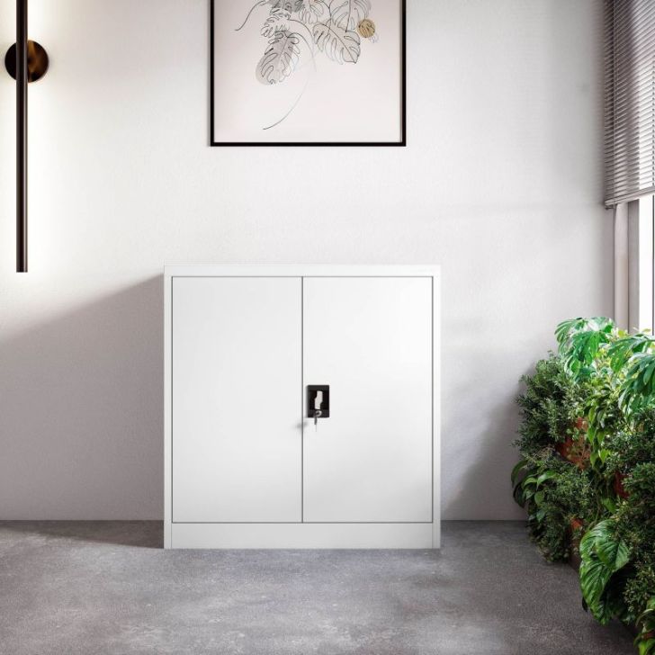 BEATA metāla skapis ar plauktiem, 900 x 930 x 400 mm, balts