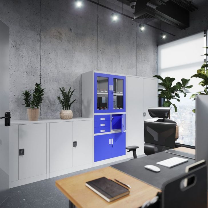 BEATA slēdzams dokumentu skapis, 900 x 930 x 400 mm, pelēks