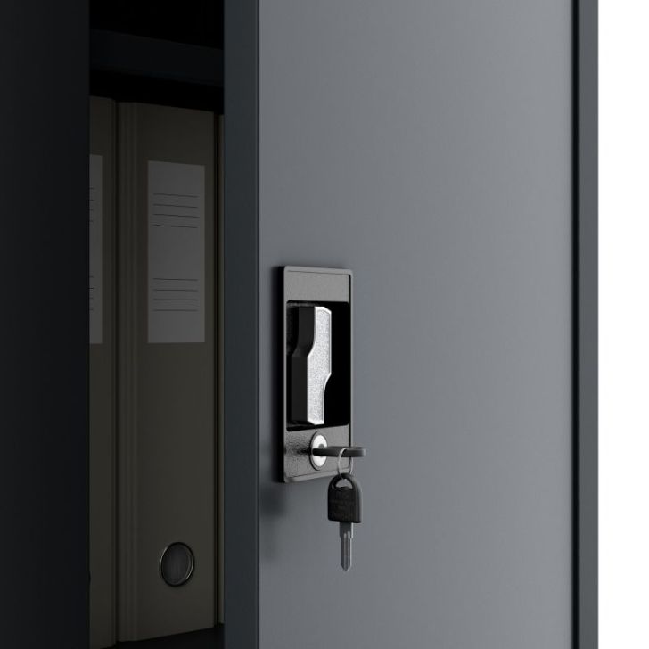 BEATA tērauda biroja skapis, 900 x 930 x 400 mm, antracīta krāsā