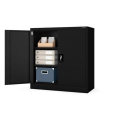 BEATA metāla skapis ar durvīm, 900 x 930 x 400 mm, melns 2