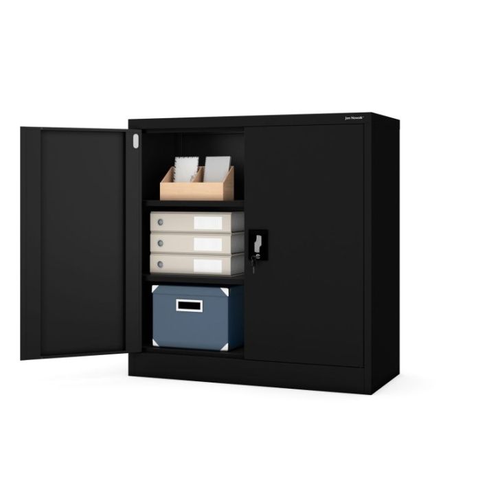 BEATA metāla skapis ar durvīm, 900 x 930 x 400 mm, melns
