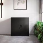 BEATA metāla skapis ar durvīm, 900 x 930 x 400 mm, melns