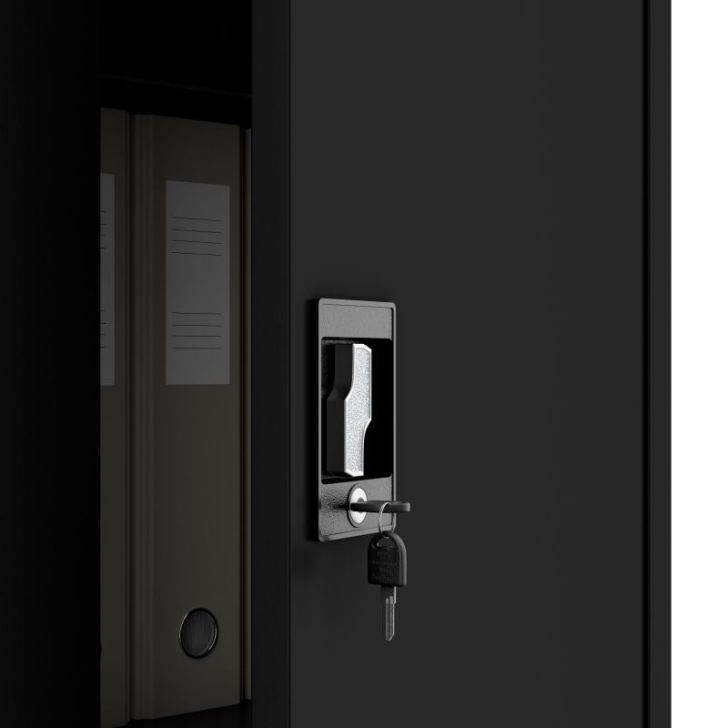 BEATA metāla skapis ar durvīm, 900 x 930 x 400 mm, melns