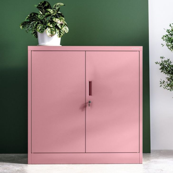 BEATA plauktu skapis, 900 x 930 x 400 mm, Fresh Style: pūderrozā