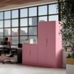 BEATA plauktu skapis, 900 x 930 x 400 mm, Fresh Style: pūderrozā