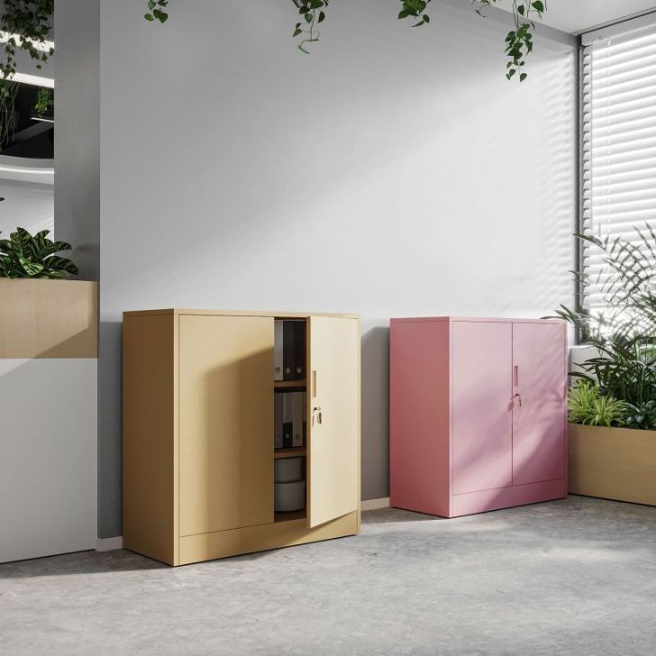 BEATA plauktu skapis, 900 x 930 x 400 mm, Fresh Style: pūderrozā