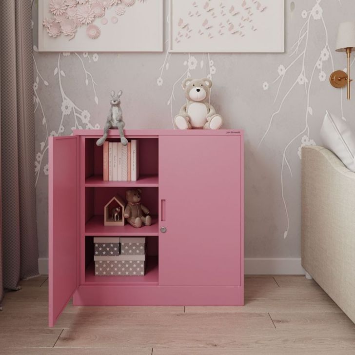 BEATA plauktu skapis, 900 x 930 x 400 mm, Fresh Style: pūderrozā