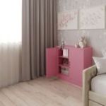 BEATA plauktu skapis, 900 x 930 x 400 mm, Fresh Style: pūderrozā