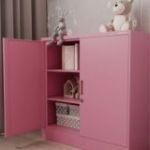 BEATA plauktu skapis, 900 x 930 x 400 mm, Fresh Style: pūderrozā