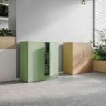 BEATA metāla skapis, 900 x 930 x 400 mm, Fresh Style: pasteļzaļš