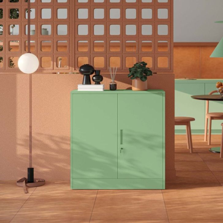 BEATA metāla skapis, 900 x 930 x 400 mm, Fresh Style: pasteļzaļš