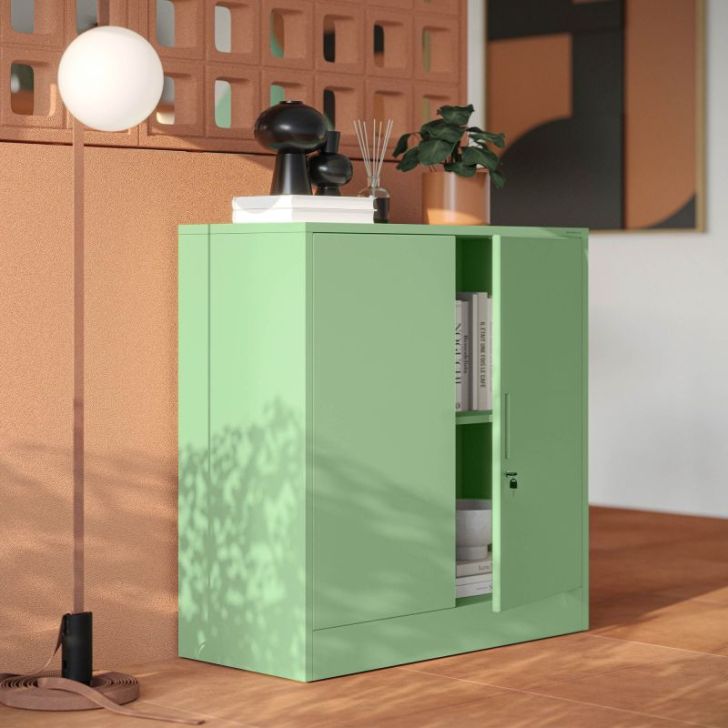 BEATA metāla skapis, 900 x 930 x 400 mm, Fresh Style: pasteļzaļš