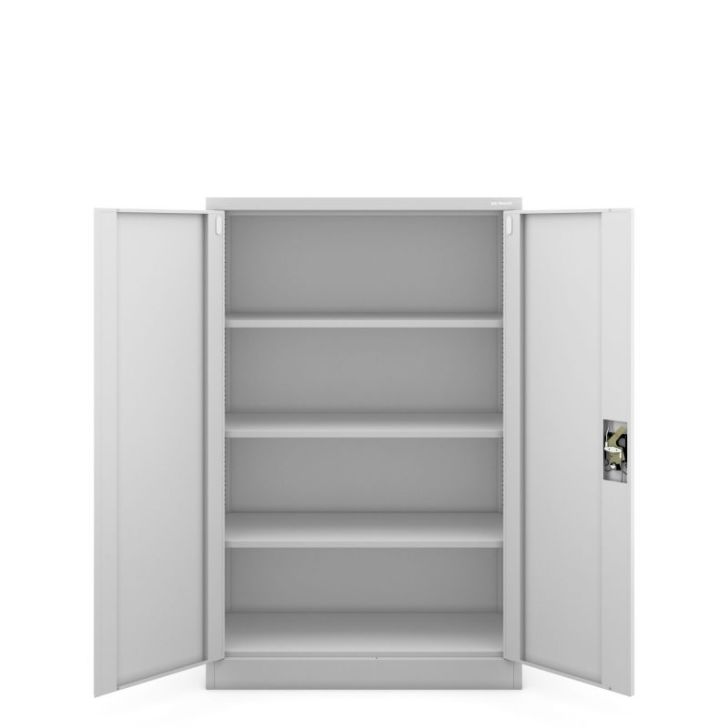 KEVIN metāla biroja dokumentu skapis, 900 x 1400 x 400 mm, pelēks