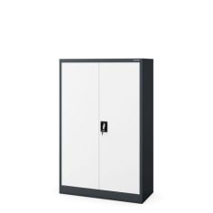 KEVIN metāla biroja dokumentu skapis, 900 x 1400 x 400 mm, antracīta baltā krāsā