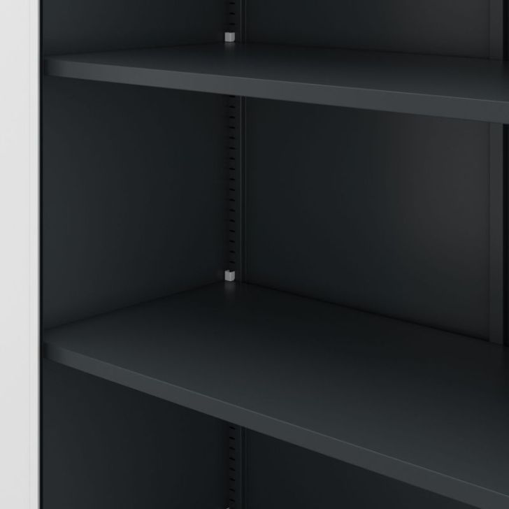 KEVIN metāla biroja dokumentu skapis, 900 x 1400 x 400 mm, antracīta baltā krāsā