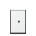 KEVIN metāla biroja dokumentu skapis, 900 x 1400 x 400 mm, antracīta baltā krāsā