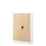 KEVIN metāla biroja skapis, 900 x 1400 x 400 mm, Eco Design: balts/sonoma ozols
