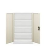 KEVIN metāla biroja skapis, 900 x 1400 x 400 mm, Eco Design: balts/sonoma ozols