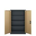 KEVIN metāla biroja skapis, 900 x 1400 x 400 mm, Eco Design: antracīts/valrieksts
