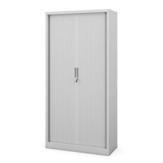 Metāla biroja dokumentu skapis ar rullo žalūzijām DAMIAN, 900 x 1850 x 450 mm, pelēks