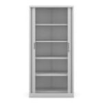 Metāla biroja dokumentu skapis ar rullo žalūzijām DAMIAN, 900 x 1850 x 450 mm, pelēks